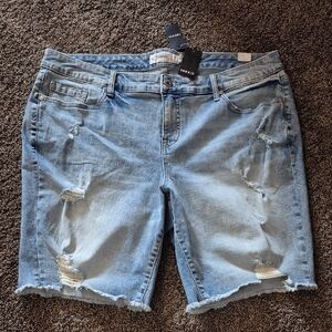 NWT Torrid Boyfriend Bermuda Destroyed Shorts Size 22